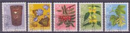 Satz SBK-Nr. 252-256 (Zierpflanzen, 1975) ET-gestempelt