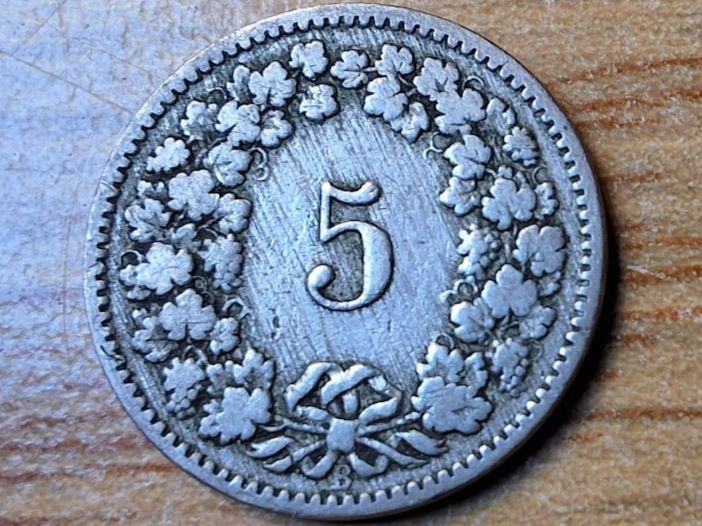 Tutti le monete: 5 Rappen 1891 – Usato da Münchenstein venduto da purbach1 7