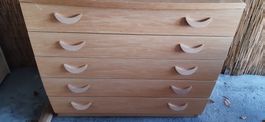 Retro Holzkommode, 5 Schubladen, Top Zustand!
