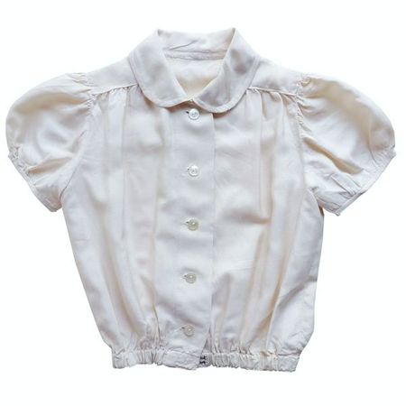 Blüsli Seide für Mädchen crème 1-2 Jahre VINTAGE 1940s