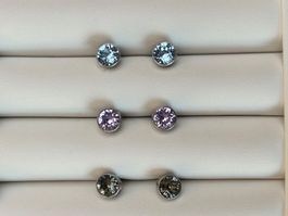 Ohrstecker hellblau lila rauch, Swarovski-Steinen Nr. 9