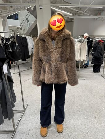 Kunstfell Jacke Monki braun, sehr guter Zustand