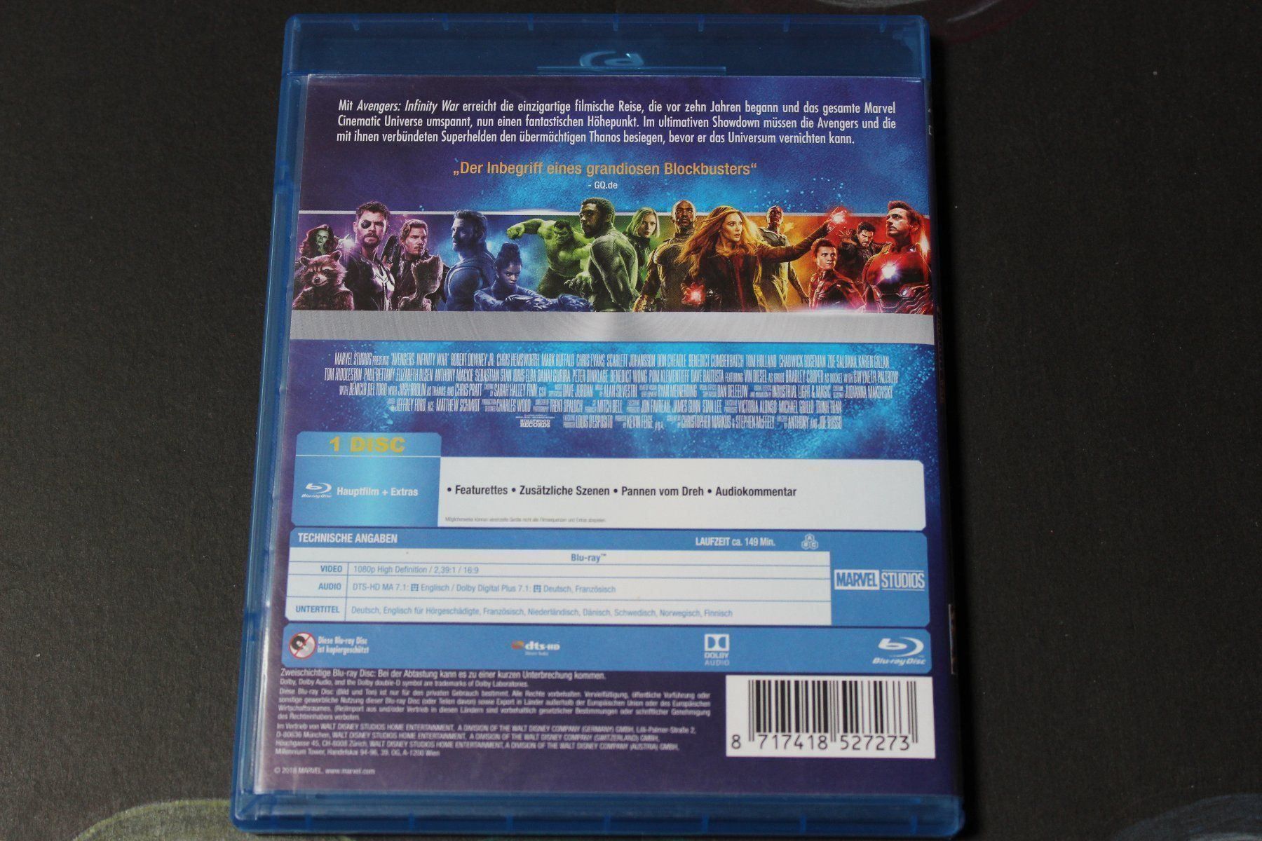 Tutti i DVDs: AVENGERS 3 INFINITY WAR BLU-RAY!!!!!!!!! – Usato da Tübach venduto da JamesStone 2