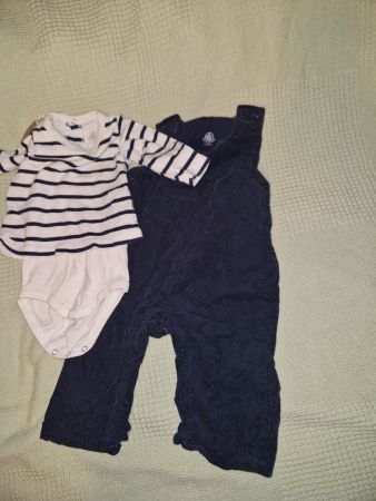 Petit Bateau Set Latzhose und Body Gr. 60