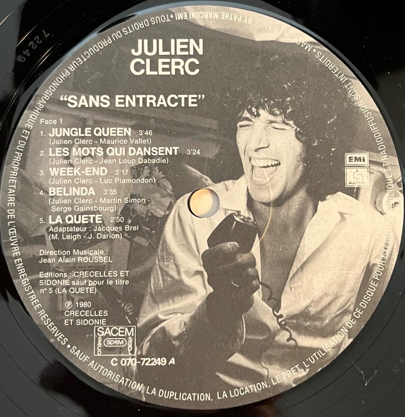 Dischi in vinile: JULIEN CLERC - SANS ENTRACTE - 33 Tours – Usato da Bussigny venduto da vinyl-pas-cher 2