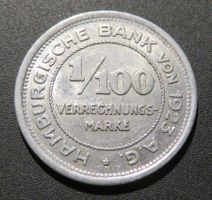 Münze Hamburg 1/100 Verrechnungsmarke, 1923