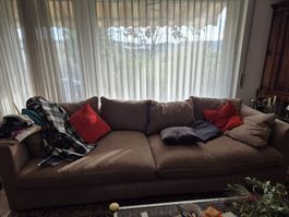 Grosses Sofa beige/braun, gebrauchter Zustand