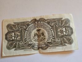 Billet Haïti 1 Gourde 1973 Duvalier état d'usage