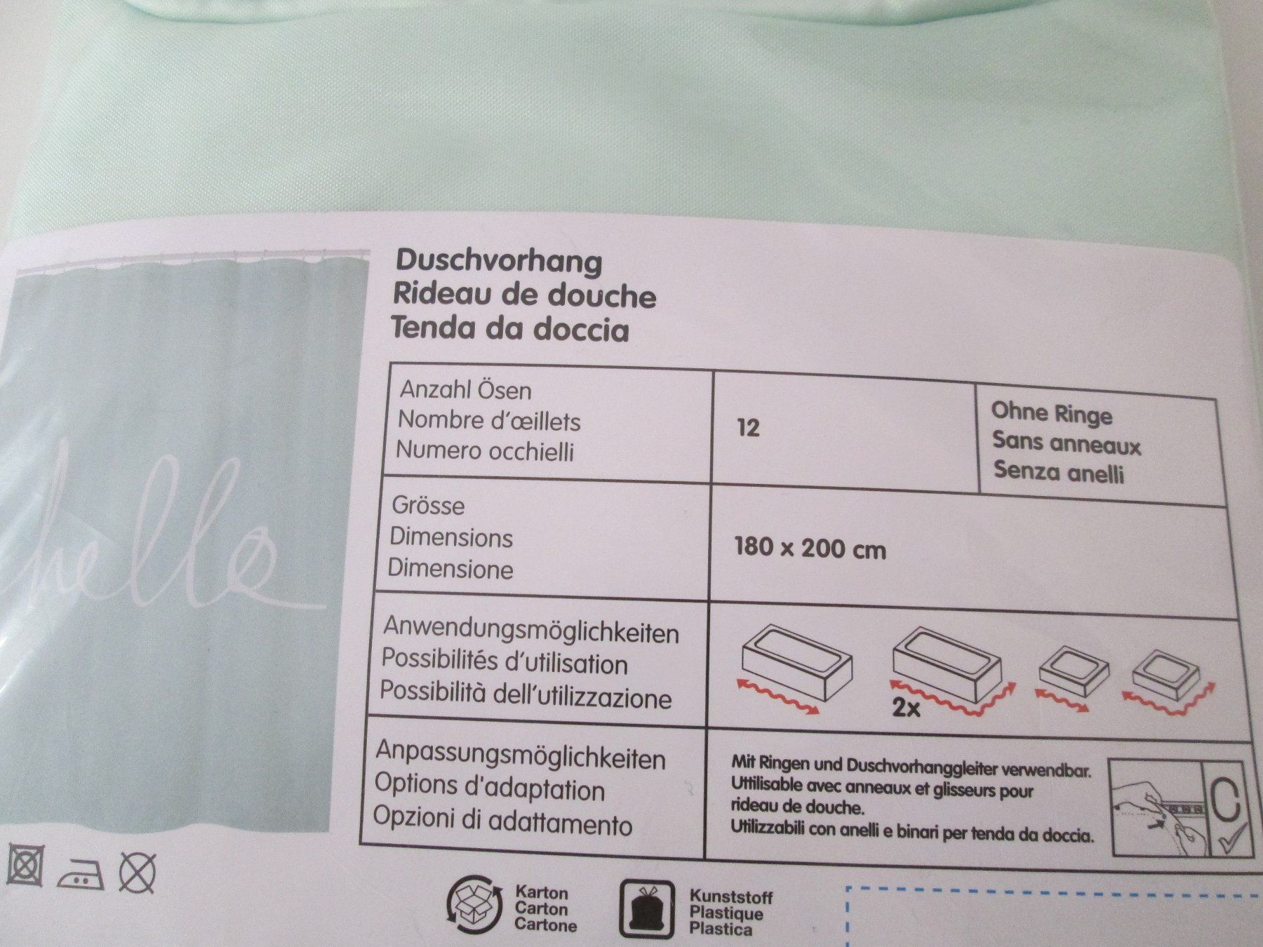 Tende: Duschvorhang 180cm./200cm.Neu – Nuovo e nell'imballaggio originale da Movelier venduto da ddomenika 4