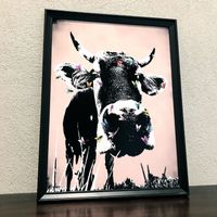 Swiss Cow - Kuh Pop Art Kunst Fliegen Modern Art Alpen Natur
