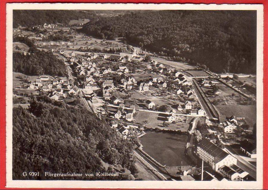 Cartoline postali: KOLLBRUNN, FLUGAUFNAHME, GROSSFORMAT – Usato da Grüningen venduto da Kartenlaube