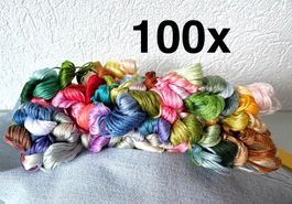 100 x Garn Stickgarn Armbändeli Knüpfen Basteln gratisNadeln