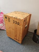 Transportkiste Holz mit Schaumstoff, Rollen und Griffen