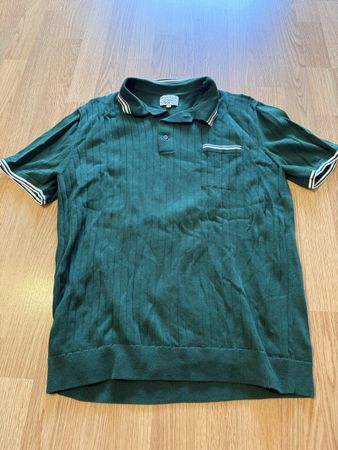 Next Dunkelgrünes Strick-Polo-Shirt - Grösse: L