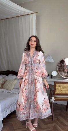 Linen Blend Elegant Midi Dress
