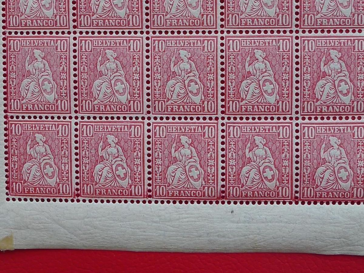 Tutti i francobolli: 1882 SITZENDE: Nr.46 im seltenen Halbbogen ** Kat: 800.-+ – Usato da Sursee venduto da Luzernerraute 1