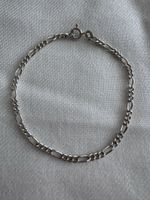 Silber Armband 925 Figaro Kette 17cm