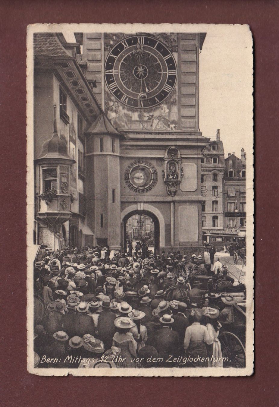 Cartoline postali: BERN - Mittags vor dem Zeitglockenturm - 1913 – Usato da Pully venduto da nicecards