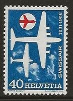 1956 ABART 40 Rp. Verkehrsflugzeuge, postfrisch