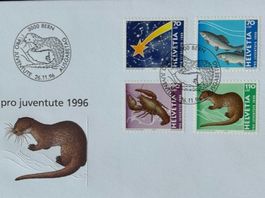 🤸 Pro Juventute Satz 1996 Weihnacht + Tiere Nr.340 - 343 🦀