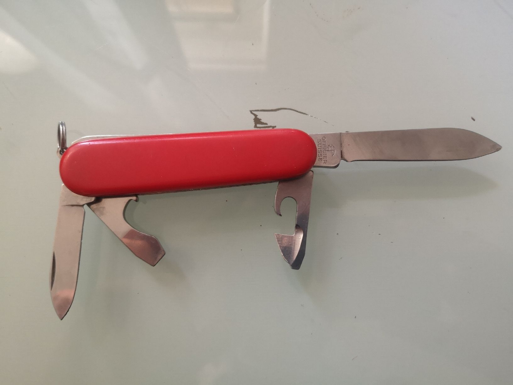 Schweizer Armee Coltelli tascabile: Victorinox Recruit 84mm Schweizer Offiziersmesser Rot – Usato da Belp venduto da mar_76s8 1