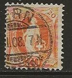 1908  20 Rp. Stehende Helvetia, 66D, gestempelt Bern