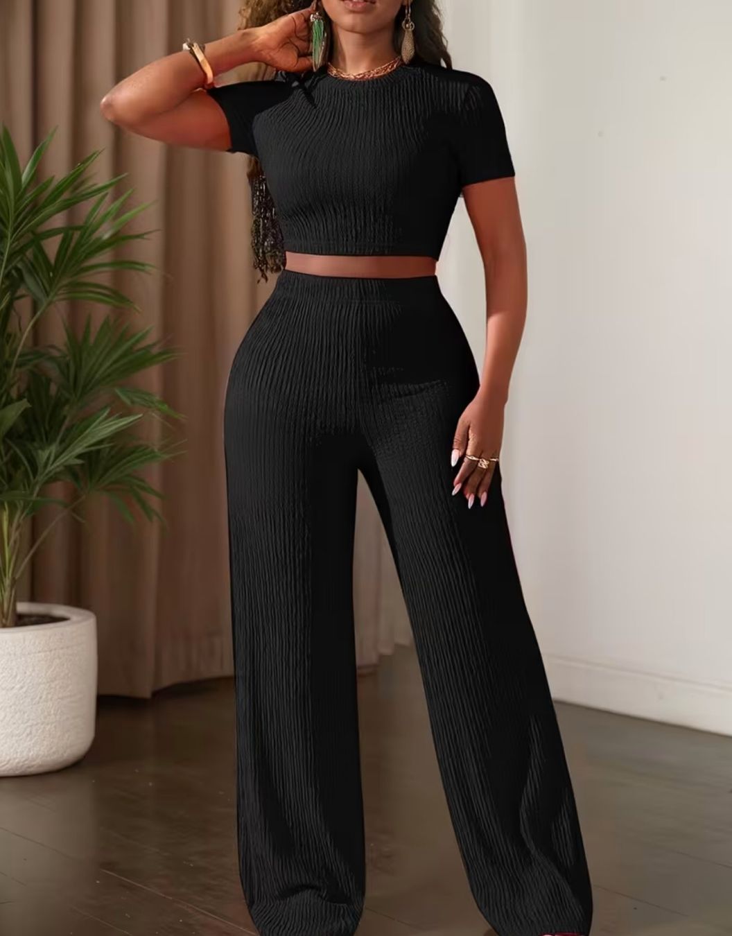 Lotti di vestiti: Damen Lounge-Set mit weiter Hose – Nuovo e nell'imballaggio originale da Reinach BL venduto da Deinfashion 3