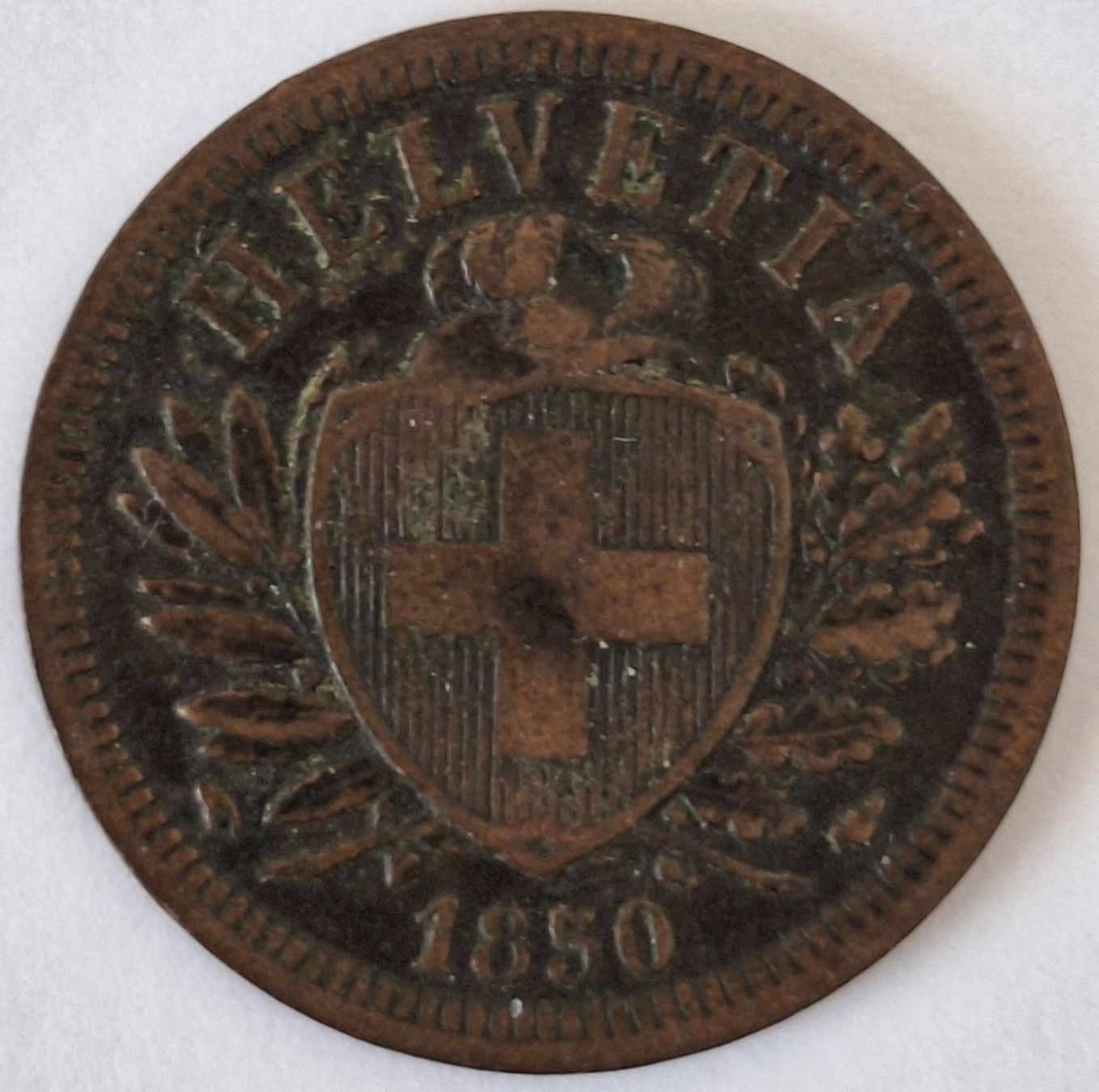 Tutti le monete: 2 Rappen 1850 Cu-Sn; vz – Usato da Niederweningen venduto da 19bomaso61