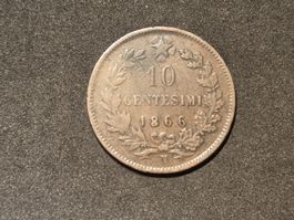 Italien - 10 Centesimi - 1866