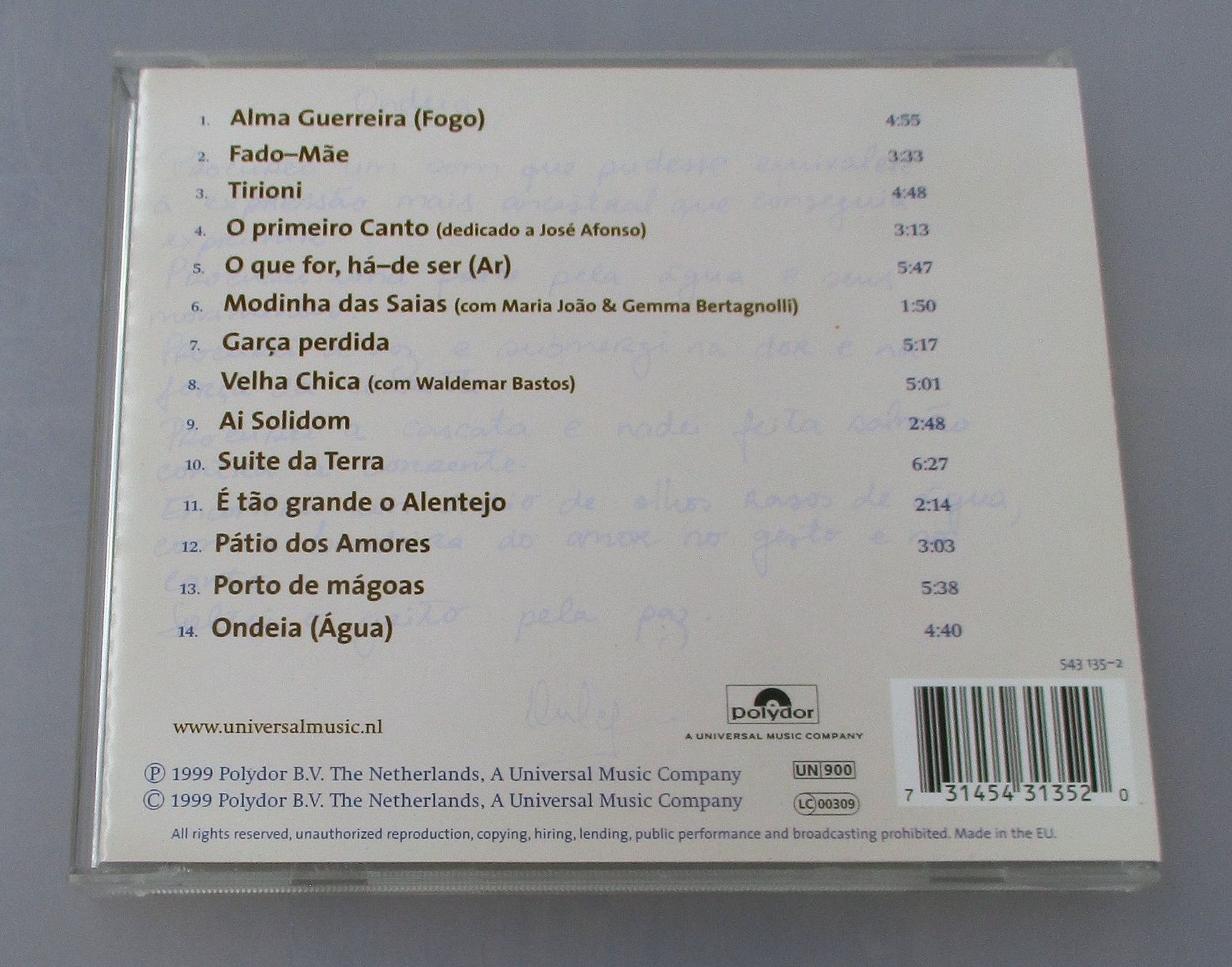 CD: DULCE PONTES - O Primeiro Canto - Fado – Usato da Wattwil venduto da Muriel11 1