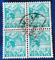 4 er Block Nr.195  Landschaftsbilder mit Vollstempel