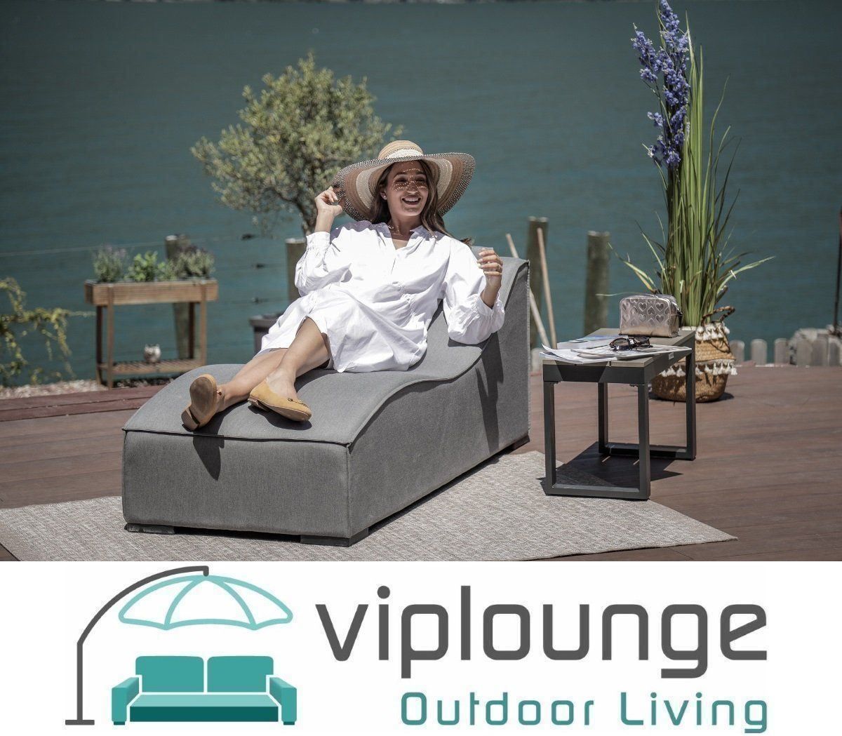 Viplounge Sedie a sdraio: Bequemer Liegestuhl Sun grau – Nuovo e nell'imballaggio originale da Uznach venduto da viplounge