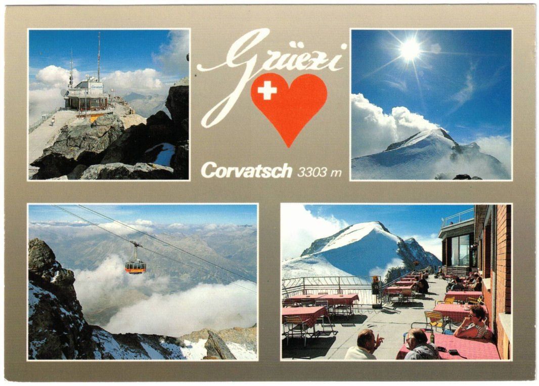 Ansichtskarten: Silvaplana - 4 Bild AK Corvatsch – Gebraucht aus Binningen von Mountainrider