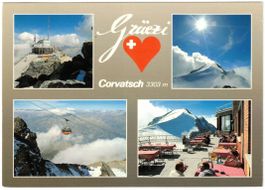 Silvaplana - 4 Bild AK Corvatsch