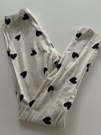 H&M Leggings Herzen Schwarz Weiss Grösse 140