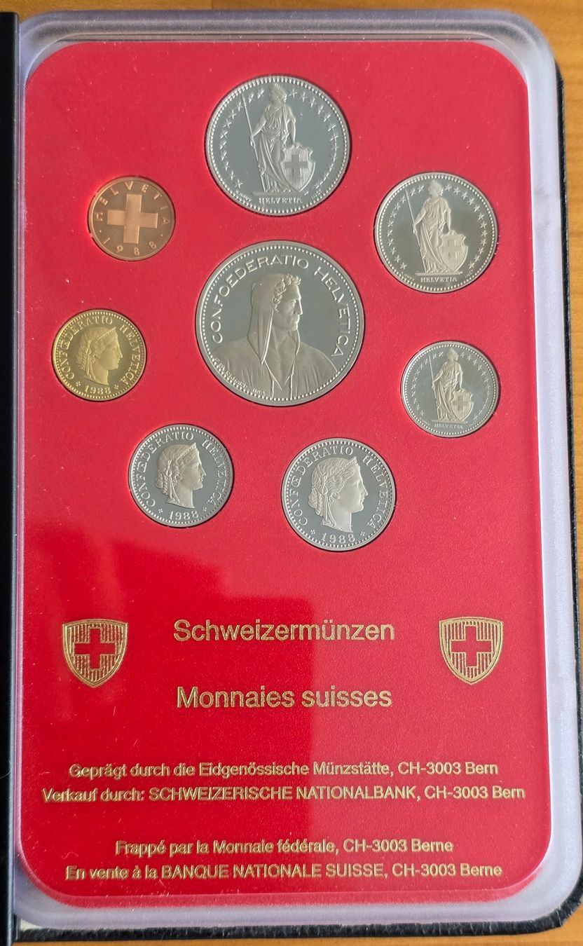 Tutti le monete: Kursmünzsatz 1988 PP polierte Platte – Nuovo (secondo la descrizione) da Winterthur venduto da Cruiser3 1