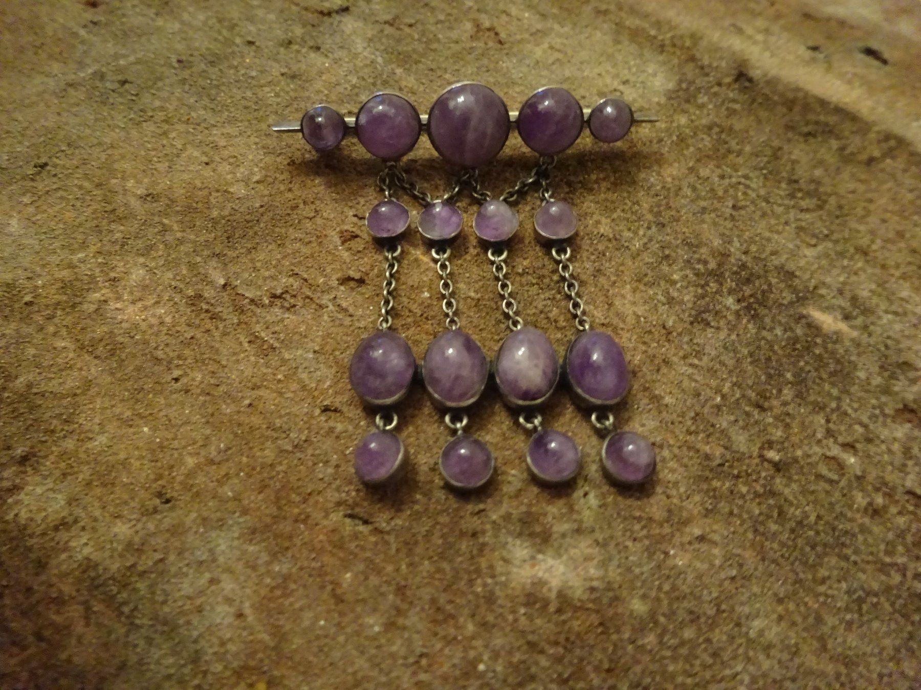 Spille & Fermagli: Brosche Amethyst Jugendstil / 800 Silber – Usato da Esslingen venduto da FetteSchnecke 4