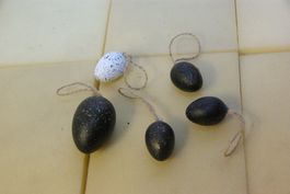 5x leere Eier - Ostereier Deko, sw/ws