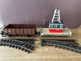 LGB Konvult mit 2 Waggons und 2 Weichen