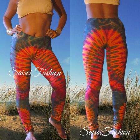 Sommer Batik Handmade Hippie Yoga  Pilates  Leggings XS-S