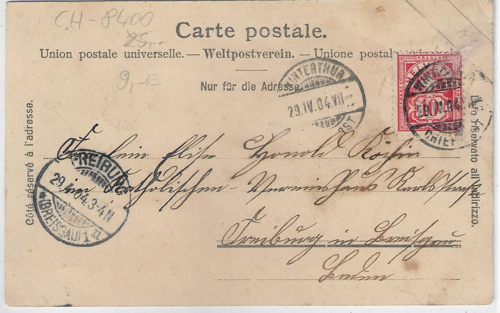 Ansichtskarten: Winterthur - Aeussere Schaffhauserstr. – Gebraucht aus Ettingen von Kartenplanet 1