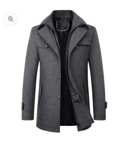 Stylischer Herrenkurzmantel dunkelgrau XXL (ca. Grösse L)