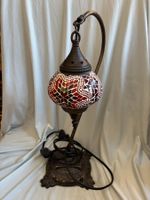 Orient Tischlampe Mosaik Glas Metall bunt guter Zustand