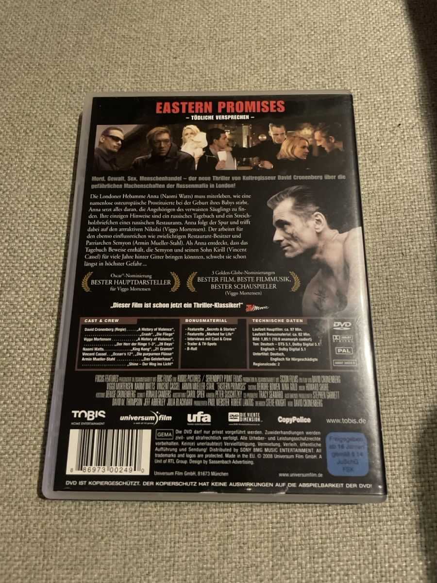 Tutti i DVDs: Eastern Promises - Tödliche Versprechen (DVD) – Usato da Sargans venduto da Didis 1
