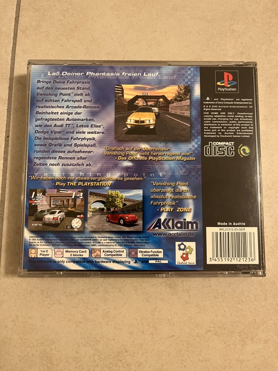 Spiele: Vanishing Point PS1 – Gebraucht aus Suhr von SchnapperCH 1