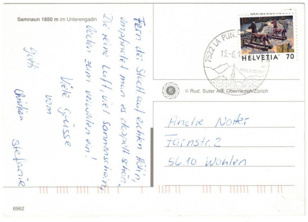 Cartoline postali: Samnaun - Luftseilbahn – Usato da Binningen venduto da Mountainrider 1