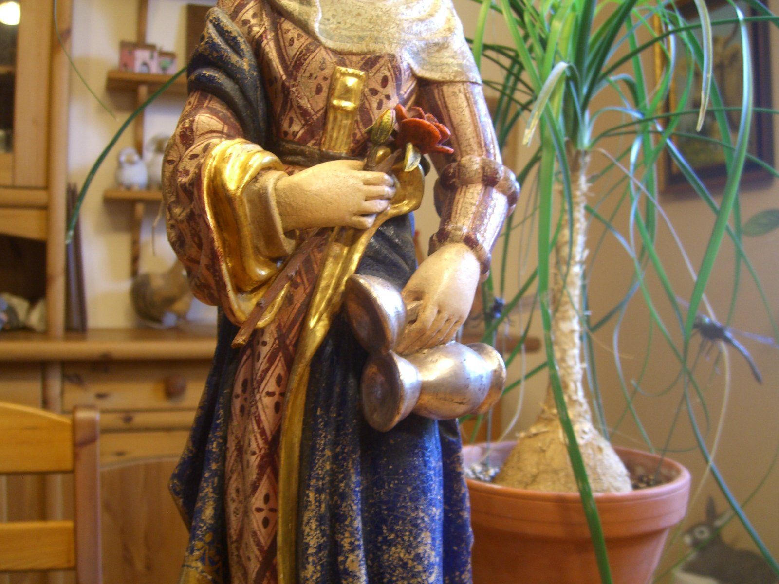 Sculture & Statue: Statue d.Heiligen Elisabeth, geschnitzte Echtholz Figur,57cm – Usato da Winterthur venduto da Gaia 2