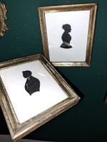 2 antike Scherenschnitt  Silhouette 