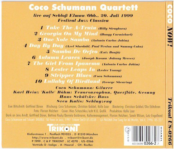 CD: Coco – Now! (Coco Schumann Quartett Live) – Usato da St.Gallen venduto da jalamusic 1