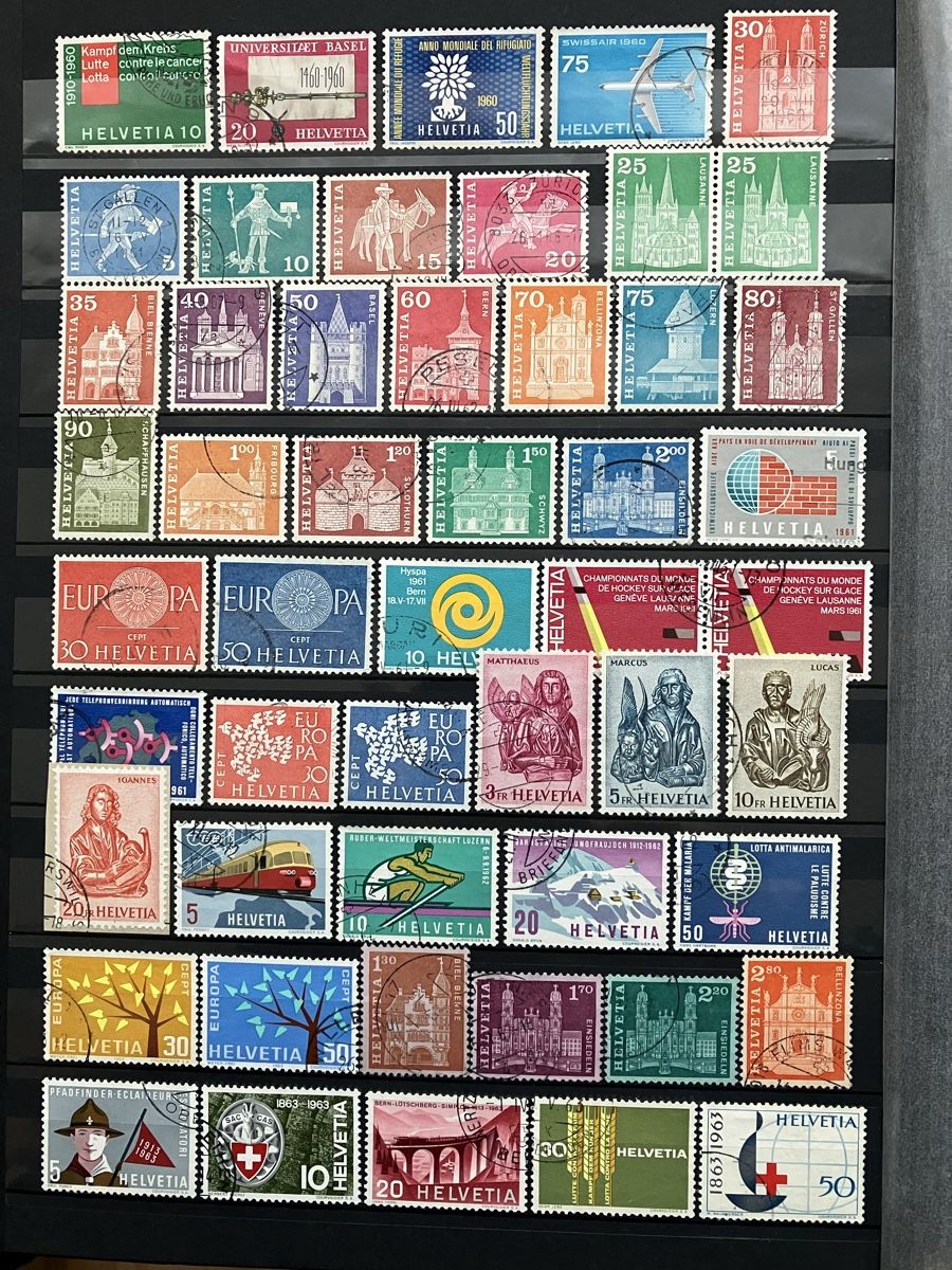 Tutti i francobolli: CH Schweiz 1960-79 6s – Usato da Cham venduto da Diablo1232